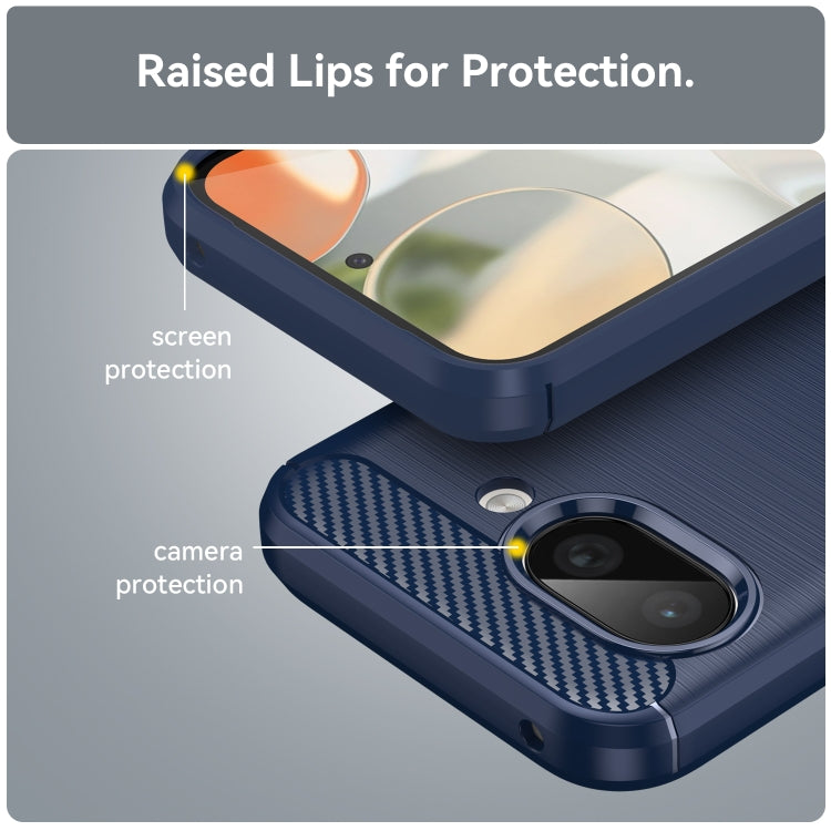 For Google Pixel 9a Carbon Fiber Brushed Texture TPU Phone Case