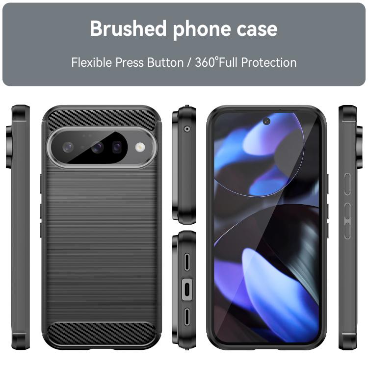For Google Pixel 10 Pro Carbon Fiber Brushed Texture TPU Phone Case