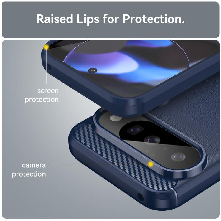 For Google Pixel 10 Pro Carbon Fiber Brushed Texture TPU Phone Case