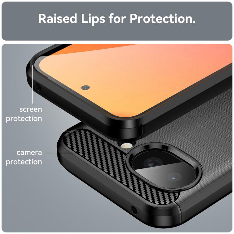 For Google Pixel 10a Carbon Fiber Brushed Texture TPU Phone Case