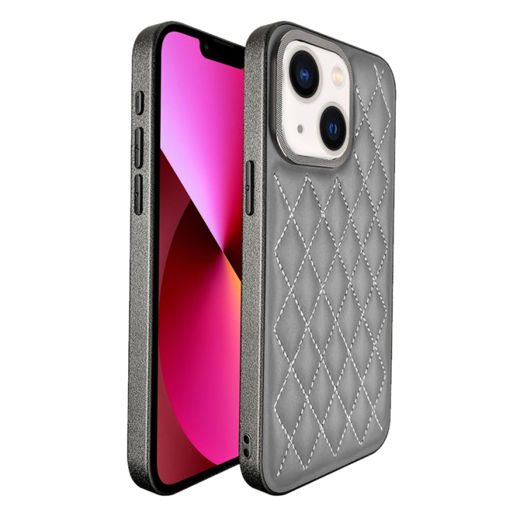 For iPhone 13 Plaid Series 9D Electroplated Phone Case