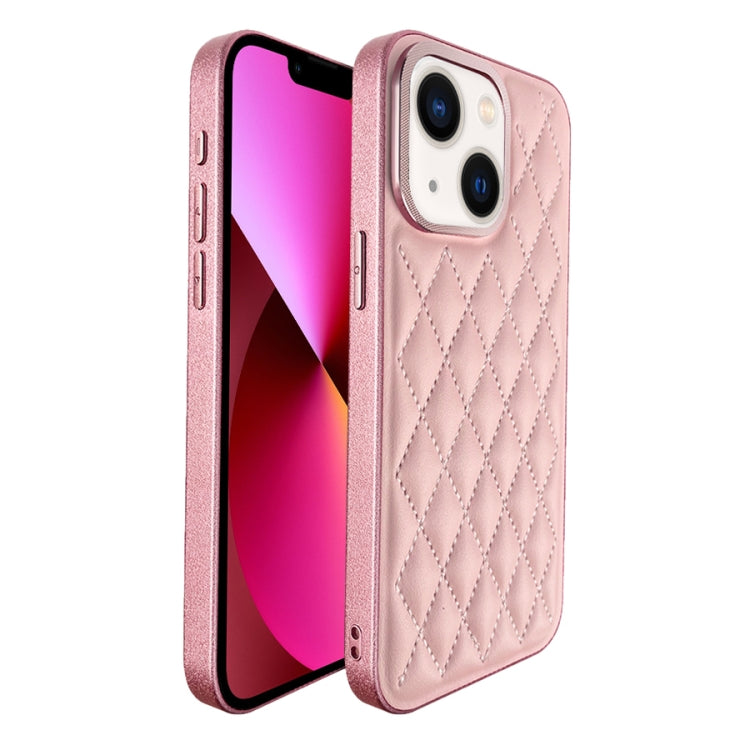 For iPhone 13 Plaid Series 9D Electroplated Phone Case