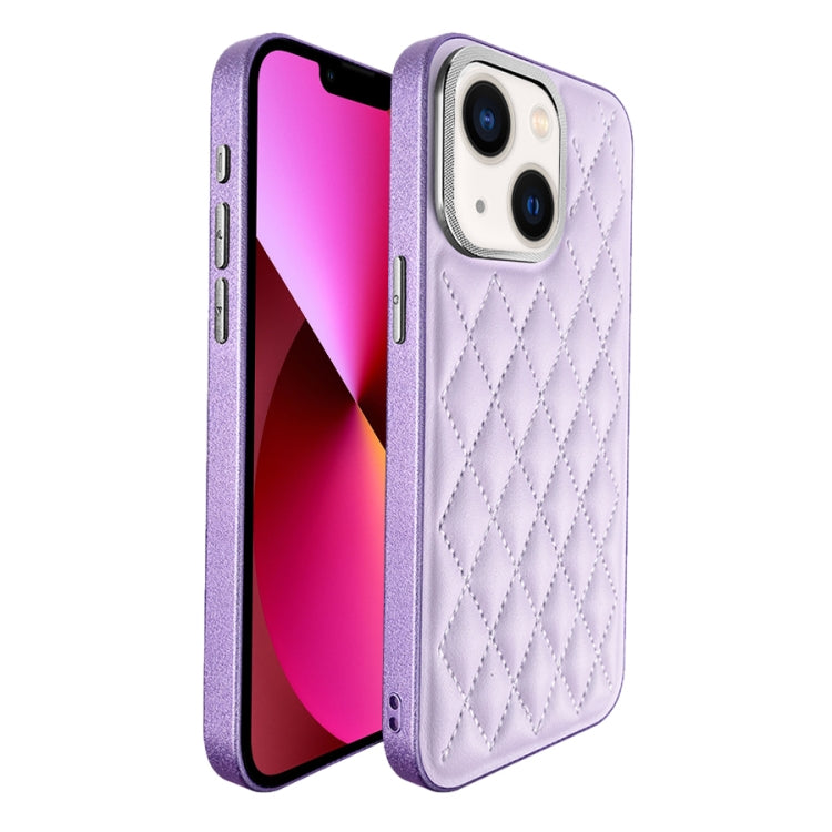 For iPhone 13 Plaid Series 9D Electroplated Phone Case