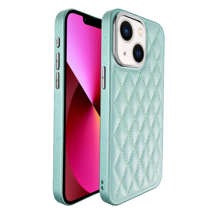 For iPhone 13 Plaid Series 9D Electroplated Phone Case