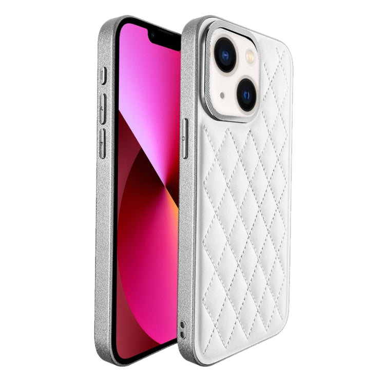 For iPhone 13 Plaid Series 9D Electroplated Phone Case