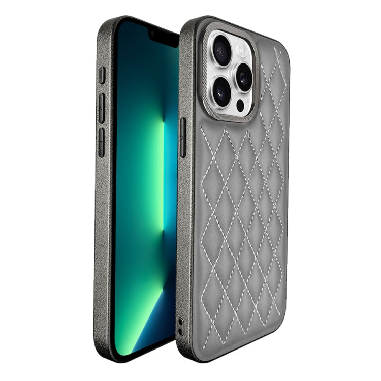For iPhone 13 Pro Max Plaid Series 9D Electroplated Phone Case