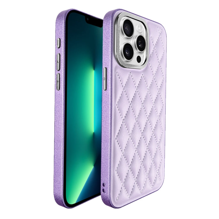 For iPhone 13 Pro Max Plaid Series 9D Electroplated Phone Case
