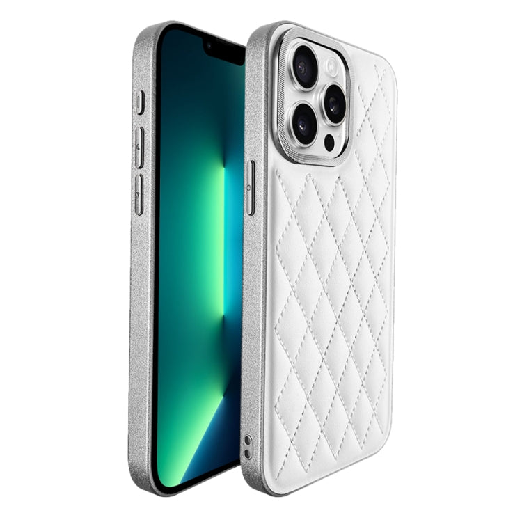 For iPhone 13 Pro Max Plaid Series 9D Electroplated Phone Case