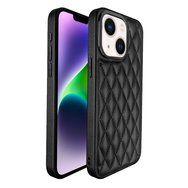 For iPhone 14 Plaid Series 9D Electroplated Phone Case