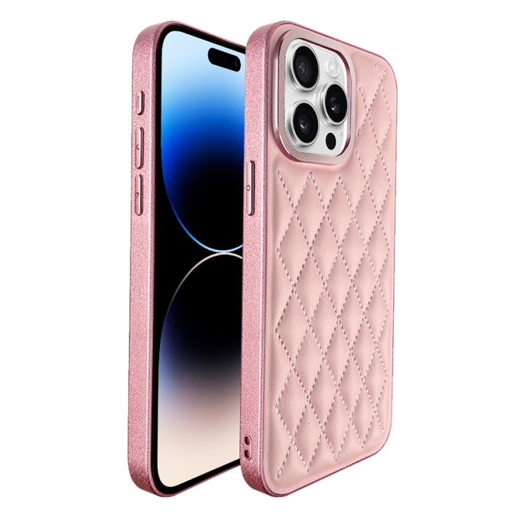 For iPhone 14 Pro Plaid Series 9D Electroplated Phone Case