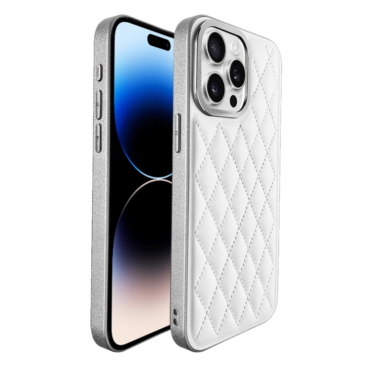For iPhone 14 Pro Plaid Series 9D Electroplated Phone Case