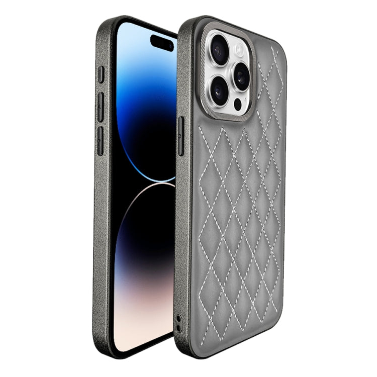 For iPhone 14 Pro Max Plaid Series 9D Electroplated Phone Case