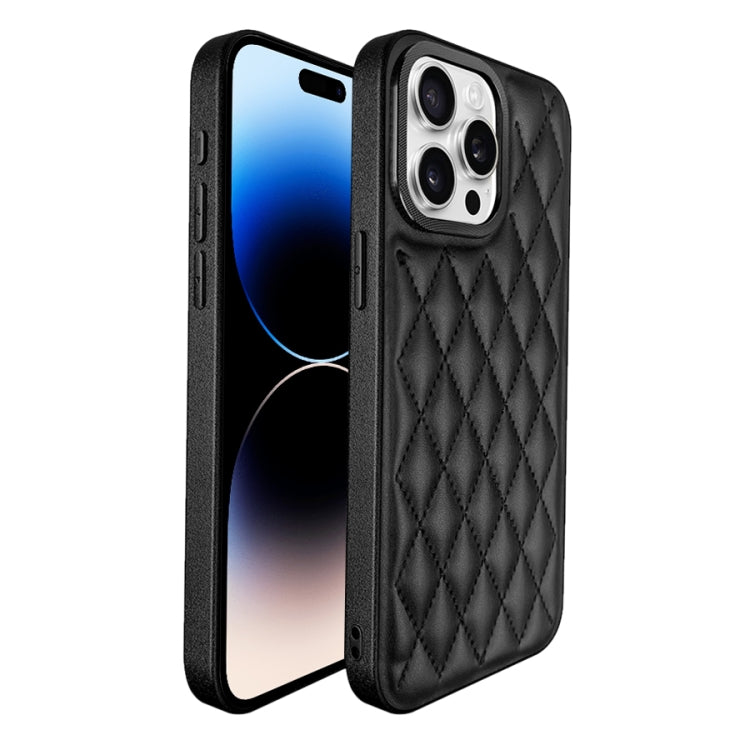 For iPhone 14 Pro Max Plaid Series 9D Electroplated Phone Case