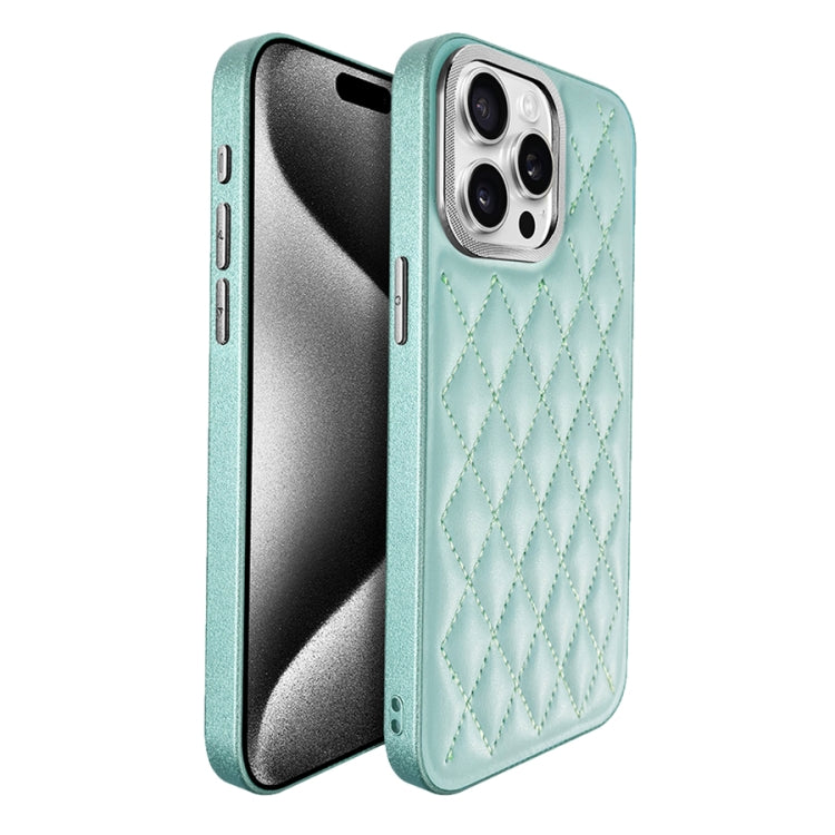 For iPhone 15 Pro Plaid Series 9D Electroplated Phone Case
