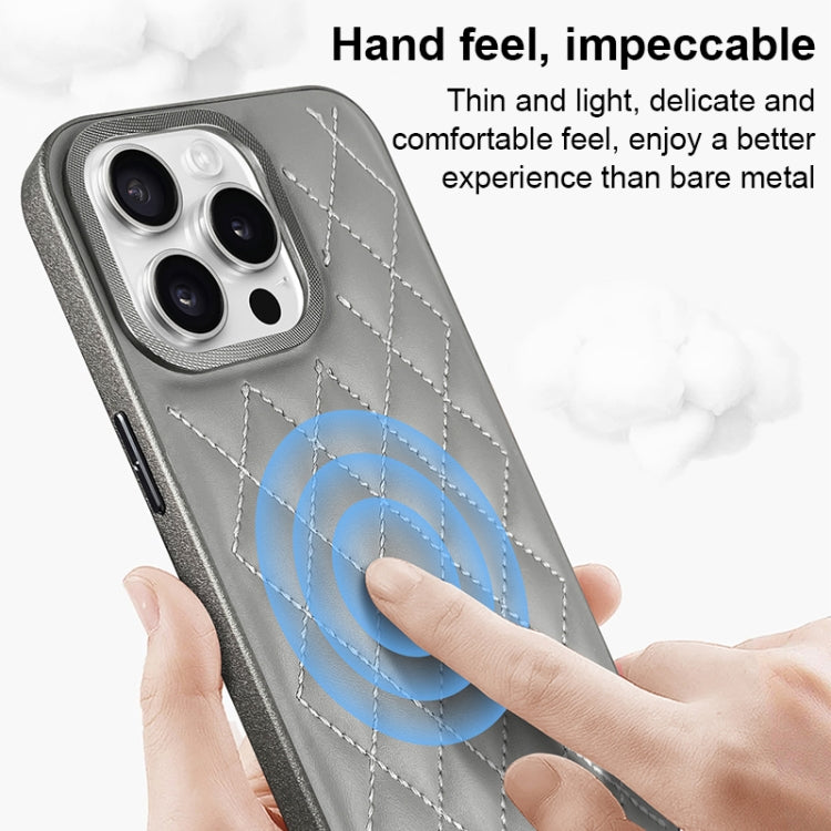 For iPhone 14 Plaid Series 9D Electroplated Phone Case
