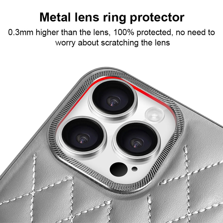 For iPhone 14 Plus Plaid Series 9D Electroplated Phone Case