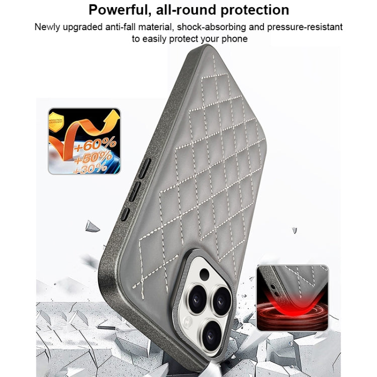 For iPhone 14 Plaid Series 9D Electroplated Phone Case