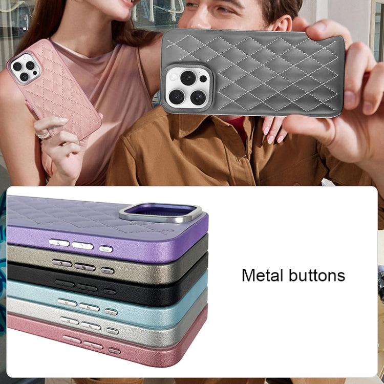 For iPhone 14 Plaid Series 9D Electroplated Phone Case