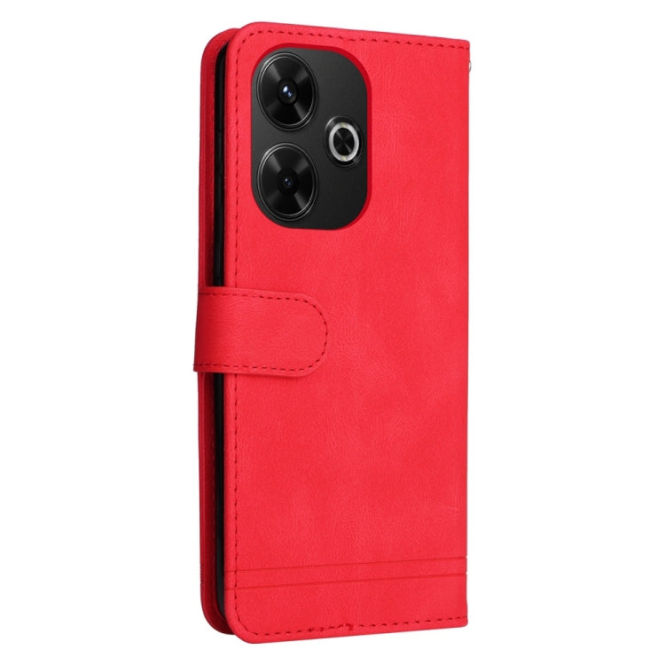 For Redmi 13 4G / Redmi Note 13R Skin Feel Life Tree Metal Button Leather Phone Case
