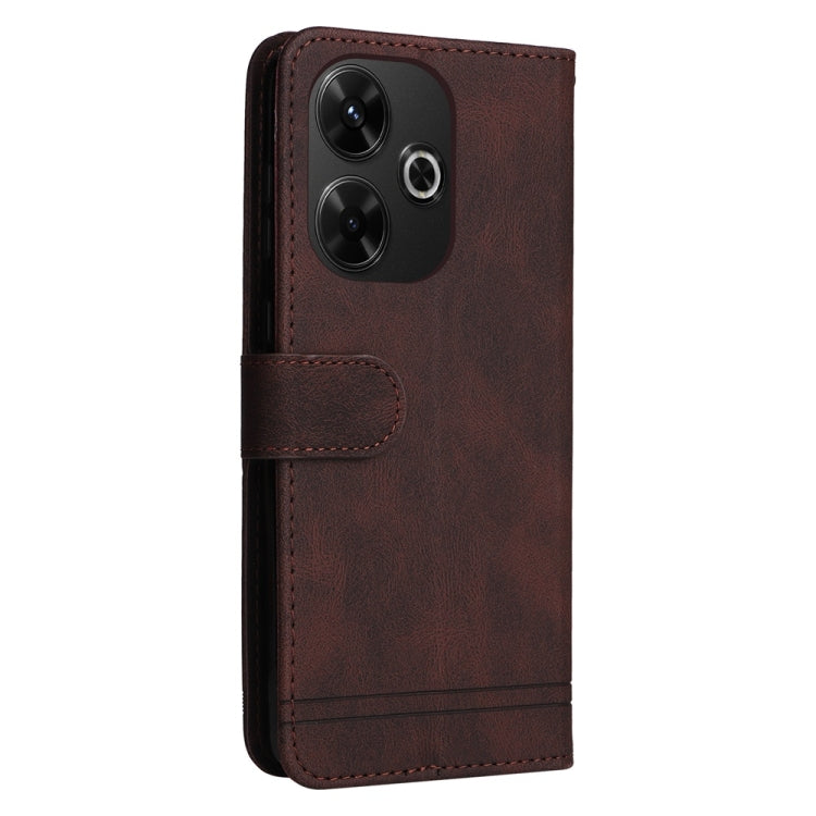 For Redmi 13 4G / Redmi Note 13R Skin Feel Life Tree Metal Button Leather Phone Case