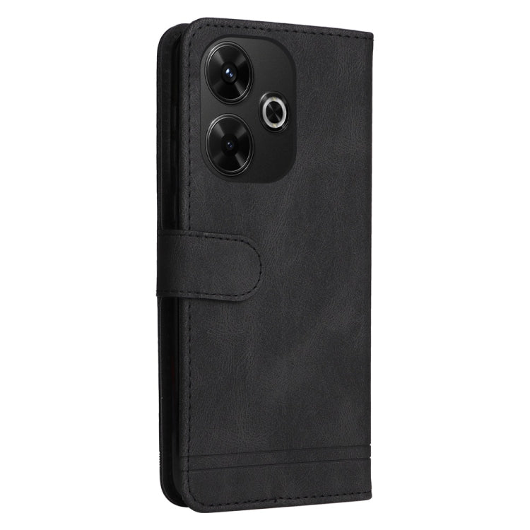 For Redmi 13 4G / Redmi Note 13R Skin Feel Life Tree Metal Button Leather Phone Case