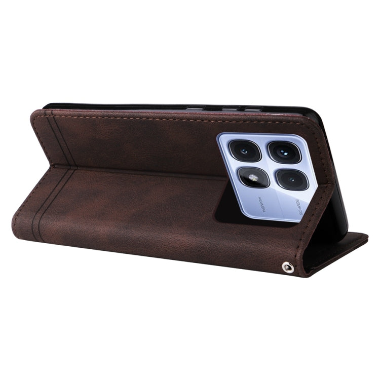 For Redmi K70 Ultra Skin Feel Life Tree Metal Button Leather Phone Case