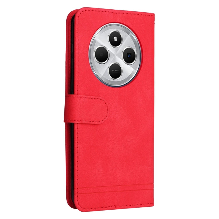 For Redmi 14C 4G Skin Feel Life Tree Metal Button Leather Phone Case