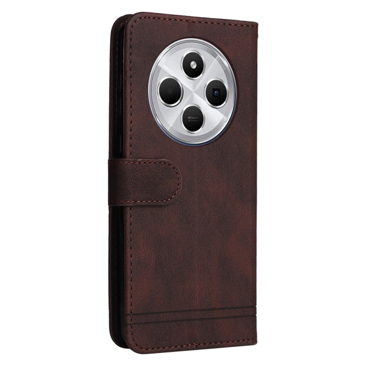 For Redmi 14C 4G Skin Feel Life Tree Metal Button Leather Phone Case