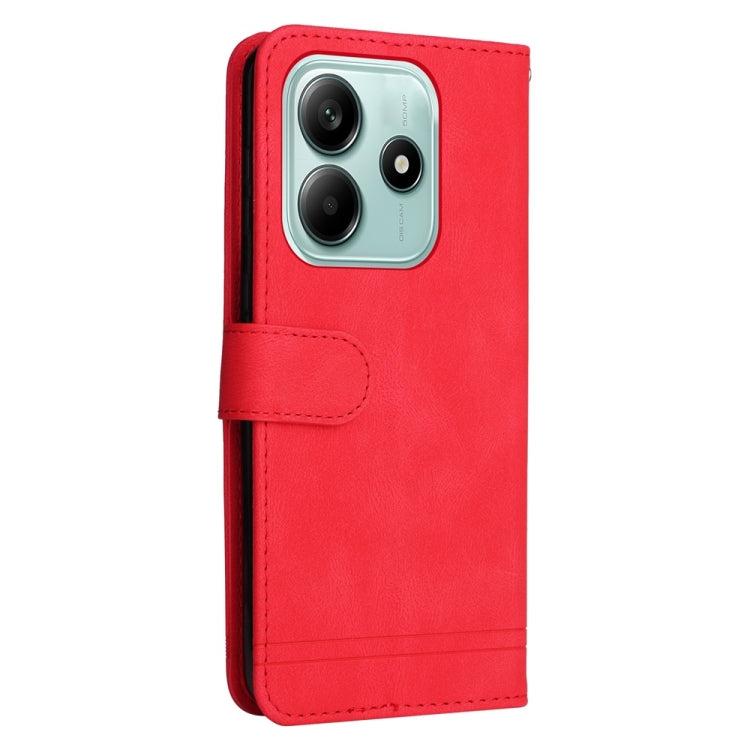 For Redmi Note 14 5G Skin Feel Life Tree Metal Button Leather Phone Case