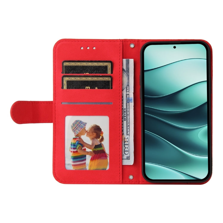 For Redmi Note 14 5G Skin Feel Life Tree Metal Button Leather Phone Case