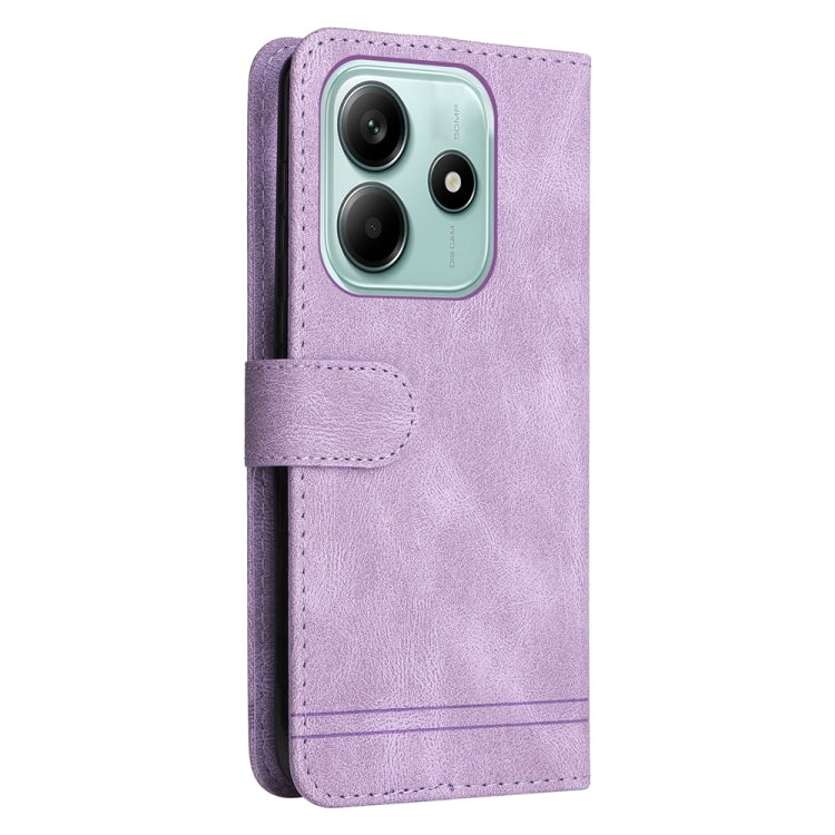 For Redmi Note 14 5G Skin Feel Life Tree Metal Button Leather Phone Case