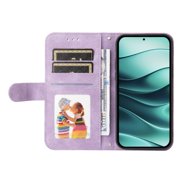 For Redmi Note 14 5G Skin Feel Life Tree Metal Button Leather Phone Case