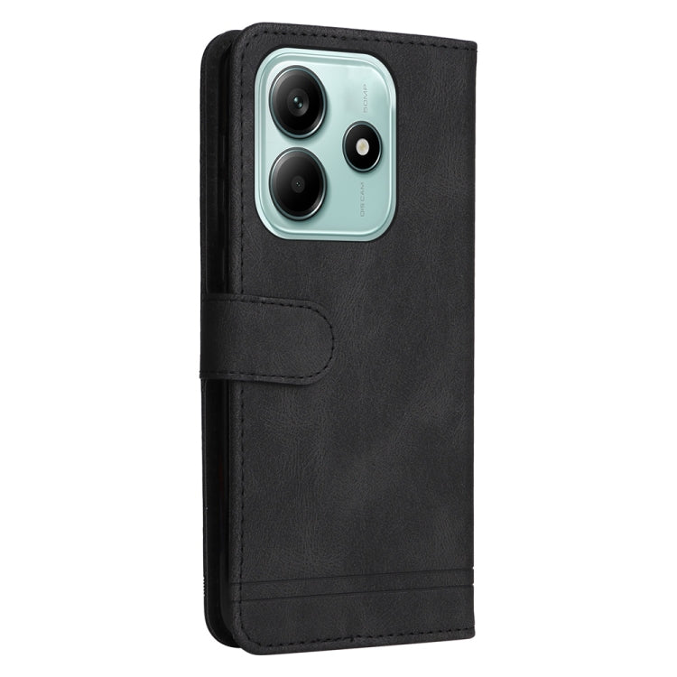 For Redmi Note 14 5G Skin Feel Life Tree Metal Button Leather Phone Case