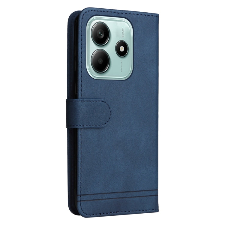 For Redmi Note 14 5G Skin Feel Life Tree Metal Button Leather Phone Case