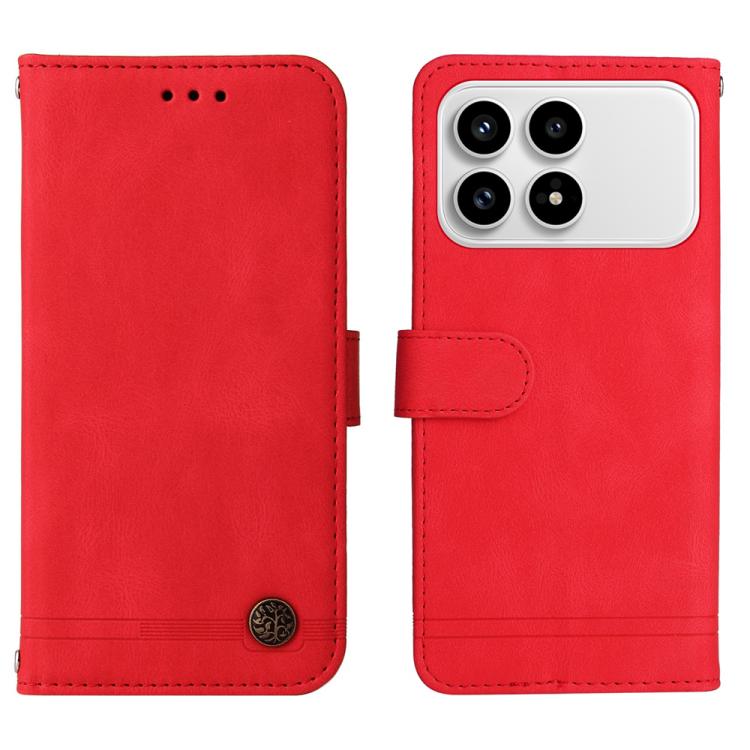For Redmi K90 / Xiaomi Poco F8 Pro 5G Skin Feel Life Tree Metal Button Leather Phone Case