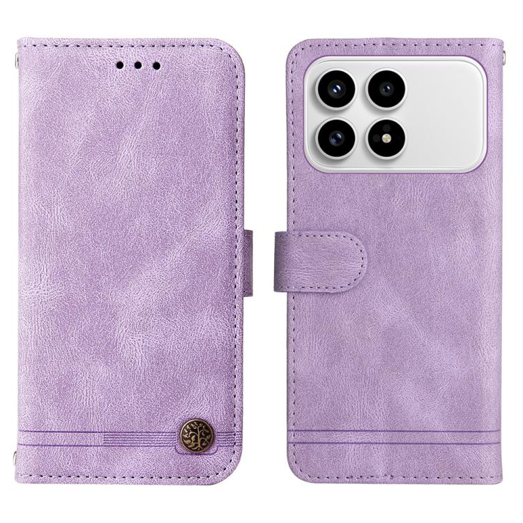 For Redmi K90 / Xiaomi Poco F8 Pro 5G Skin Feel Life Tree Metal Button Leather Phone Case