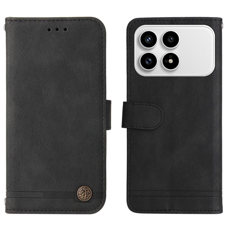 For Redmi K90 / Xiaomi Poco F8 Pro 5G Skin Feel Life Tree Metal Button Leather Phone Case