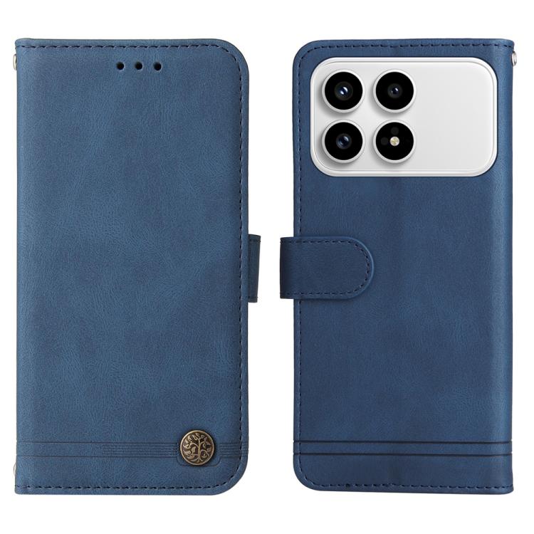 For Redmi K90 / Xiaomi Poco F8 Pro 5G Skin Feel Life Tree Metal Button Leather Phone Case