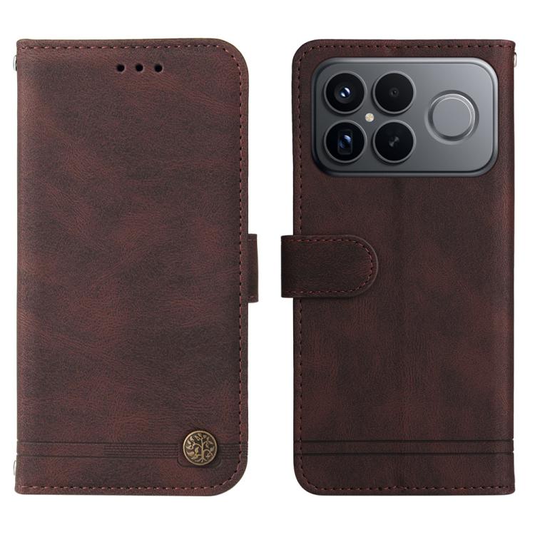 For Redmi K90 Pro Max / Xiaomi Poco F8 Ultra 5G Skin Feel Life Tree Metal Button Leather Phone Case