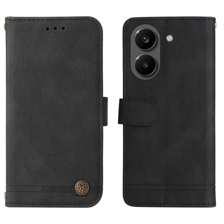 For Redmi Turbo 5 5G / Poco X8 Pro 5G Skin Feel Life Tree Metal Button Leather Phone Case
