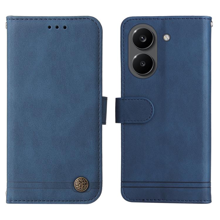 For Redmi Turbo 5 5G / Poco X8 Pro 5G Skin Feel Life Tree Metal Button Leather Phone Case
