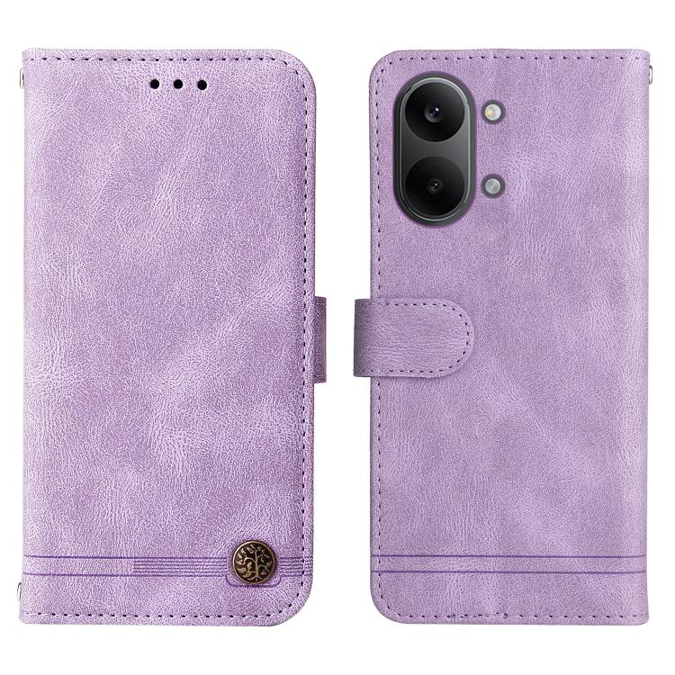 For Redmi Turbo 5 Max 5G / Poco X8 Pro Max 5G Skin Feel Life Tree Metal Button Leather Phone Case