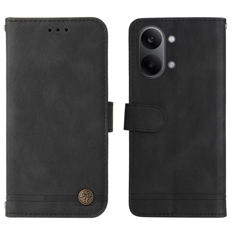 For Redmi Turbo 5 Max 5G / Poco X8 Pro Max 5G Skin Feel Life Tree Metal Button Leather Phone Case