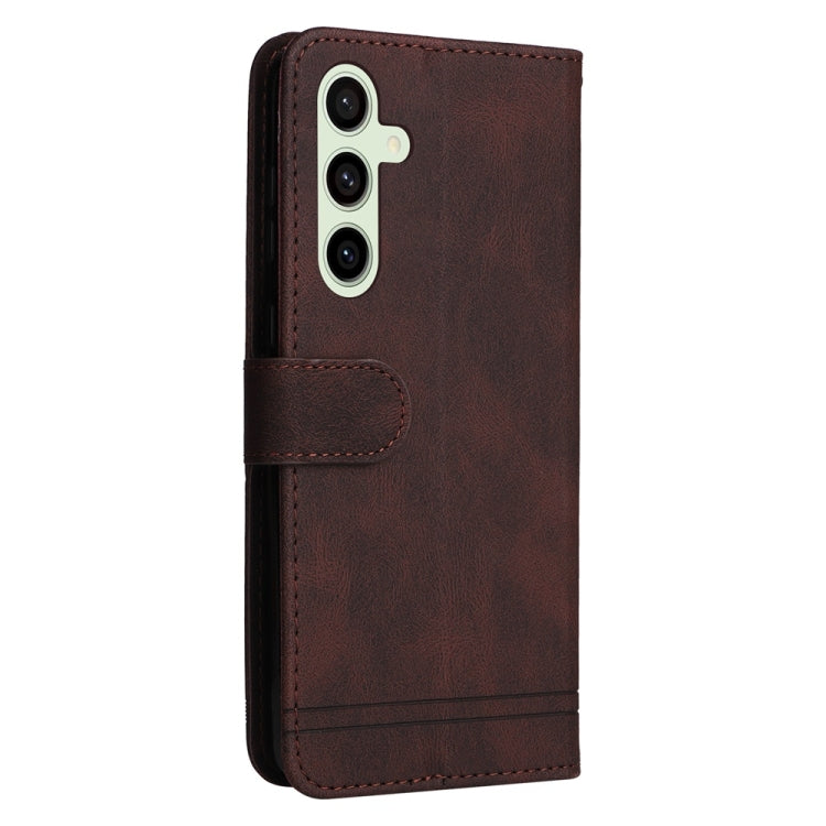 For Samsung Galaxy S24 FE 5G Skin Feel Life Tree Metal Button Leather Phone Case