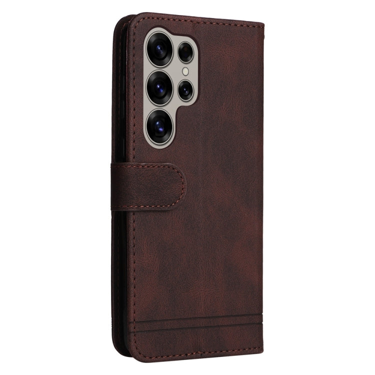 For Samsung Galaxy S25 Ultra 5G Skin Feel Life Tree Metal Button Leather Phone Case