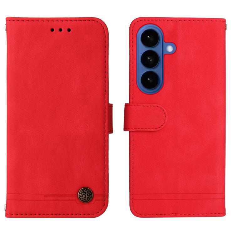 For Samsung Galaxy S26 5G Skin Feel Life Tree Metal Button Leather Phone Case
