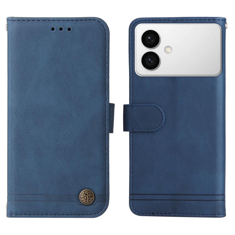 For Samsung Galaxy S26 Edge 5G Skin Feel Life Tree Metal Button Leather Phone Case