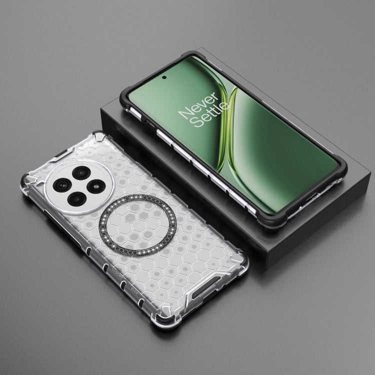 For OnePlus Ace 3 Pro 5G Honeycomb Magnetic Ring Shockproof Phone Case