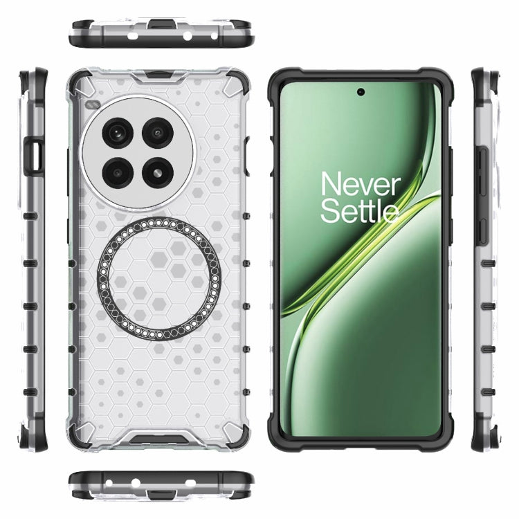 For OnePlus Ace 3 Pro 5G Honeycomb Magnetic Ring Shockproof Phone Case