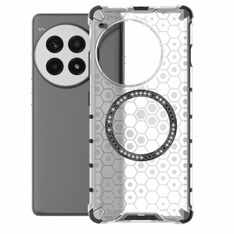 For OnePlus Ace 3 Pro 5G Honeycomb Magnetic Ring Shockproof Phone Case